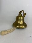 Solid Brass Wall-Hanging Nautical Ship Bell w/Rope Pull String