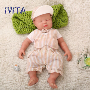 IVITA 19'' Full Body Soft Silicone Reborn Baby BOY Sleeping Silicone Doll