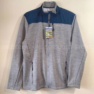ORVIS Men's Bonded Mesh Fleece Full Zip Jacket ~ Gray ~ Sizes L XL XXL