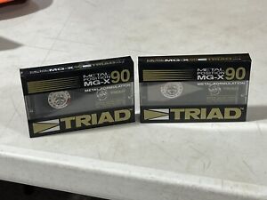 Lot of 2 TRIAD MG-X 90 Metal Blank Cassettes Japan Factory Sealed NOS