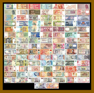 100 Pcs Different World Mix Mixed Foreign Banknotes Currency 38 Country Lot #3