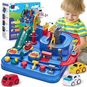 Car Toddler Toys Race Tracks Ambulance Magnet Airplanes for 3-8 Year Boys Gifts