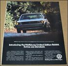 1983 Volkswagen Rabbit Print Ad Car Automobile Advertisement Vintage VW Auto