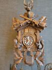 Vintage Cuckoo Clock W/ Stag & Squirrels Germany Nice Condition Complete