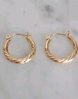 14k 585 Small Solid Gold 12 mm Round Hoop Earrings .92g