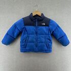 The North Face Boys Jacket Blue 4T Goose Down 550 Puffer Coat Full Zip Outdoor
