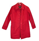Eddie Bauer Jacket Womens Small Red Trench Coat Red Collared Button Front small