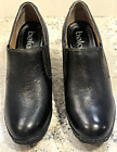 Bolo Black Leather Slip On Heel Shoes Women's Size 8.5
