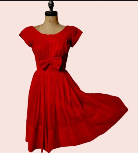 1960’s Ladies Garment Workers Union Red Party Dress