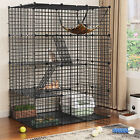 4-Tier Large Cat Cage Enclosure Metal Wire Kennel DIY Playpen Catio with HammoYT
