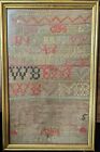 1784 Antique Early Handsewn Cross Stich Sampler Rare Collectible Framed