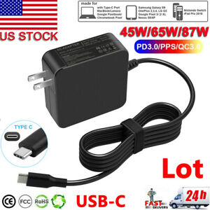 Lot USB C/Type-C Power Adapter Universal Charger for Lenovo/ASUS/Acer/Dell/Apple