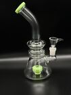 9''  Glass Water Bong Hookah Pipe W/Matrix shower Percolator - Green
