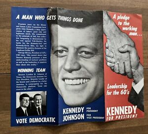 1960 JFK Kennedy Handshake Design Picture Campaign Brochure - Variety B