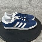 Adidas Shoes Men's Size 9.5 Gazelle Round Toe Sneaker Blue White Suede