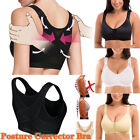 Women Posture Corrector Bra Wireless Back Support Push Up Yoga Front Closure Top