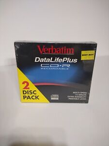 2 Disc Pack DataLifePlus Recordable CD-R Multi-Speed 74 Min Printable Layer New