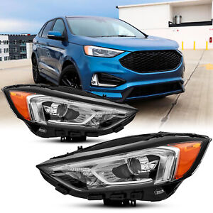 For 2019-2021 FORD Edge WITHOUT DRL headlights Halogen headlamps Pair L+R
