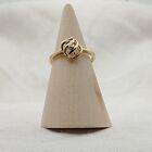 Vintage 14K Solid Yellow Gold 3 Small Diamonds Ring Size 5.25