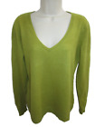 Ann Taylor 100% Cashmere Green V-neck Sweater L