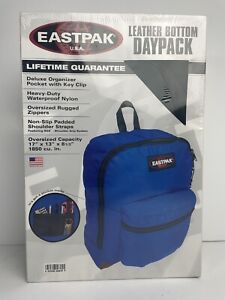 Eastpak Suede Leather Bottom Green Day Pack Backpack Vintage 90s Made in USA NEW
