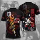 Unisex 3D Motley Crue Metal Band Music Tshirt Short Sleeve 3D  S-5XL