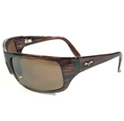 Maui Jim Sunglasses MJ202-10 Peahi Brown Wood Grain Frames with Brown Lenses