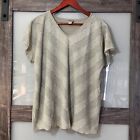 Chico's Easywear Women's Marl Dbl Layer Pullover Top Sage Green Sz 2 L/12