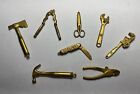 Miniature Brass Tool Lot 1 1/4” AXE, HAMMER, POCKET KNIFE, WRENCHES +