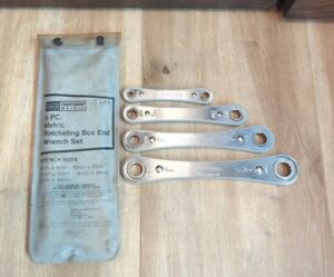 New ListingVtg Sears Craftsman Metric Ratcheting Box End Wrench Set 4 Pc 94369 USA *READ*