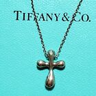 Near MINT Tiffany & Co. Elsa Peretti Cross Small Necklace Pendant Silver No Box