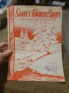 Santa's Favorite Carols 10 Select Carols Accordion 1942 Christmas Sheet Music