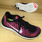 2015 Nike Free 4.0 Flyknit Women's Size 9.5 Running Shoes Black Pink Fuchsia