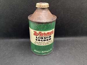 Vintage Warner Liquid Solder Cone Top Can - Full