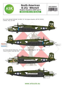 ASKD48041 1:48 ASK/Art Scale Decals - B-25J Mitchell Part 5 - Dogface Squadron