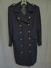Ralph Lauren Women Long Wool Trench Coat Black Double Breast Military Look Sm 10