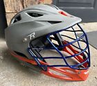 Cascade “R”Lacrosse Helmet MLL Gray/Orange W/Blue Chrome Cage OSFM Adjustable
