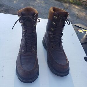 LL Bean High Ankle Mens Brown Boots Size 12 Wide Hunting Hiking Fishing