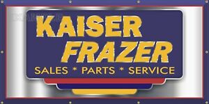 KAISER FRAZER MOTOR CARS DEALER SALES SERVICE OLD SIGN REMAKE BANNER SIZE CHOICE