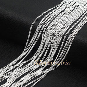 Wholesale Lots 925 Sterling Solid Silver 2mm Flat Curb Chain Necklaces 16