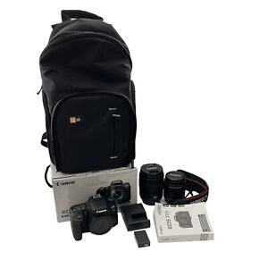 Canon EOS 77D 24.2MP Digital SLR Camera Kit w/ EF-S 18-135mm Bag Extra Lens