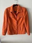Women’s United Color Of Benetton Wool Blend Jacket Orange Lined Size 40 Small