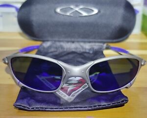 Oakley X metal Juliet Sunglasses Titanium Frame with Blue ICE Iridium Lenses