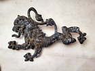 Antique Cast Metal Dragon Dog Lion Emblem Architectural Salvage - 2D Parts