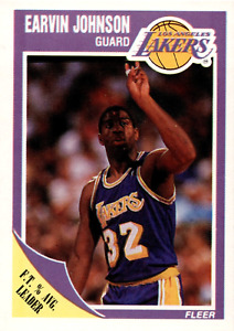 1989-90 Fleer Magic Johnson #77 Los Angeles Lakers HOF - Free Shipping