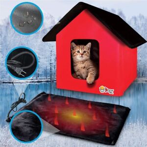 Red Collapsible Indoor/Outdoor Pet/Cat House - Heated and Standard (NWOB)