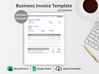 Business Invoice Template - Microsoft Excel & Google Sheets Template (Blue)