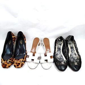 Chanel Shoes Set Hermes Gucci  3 set   Enamel Leather Fabric Enamel 1553578