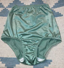 Vintage Mint Green second skin satin Shiny Granny panties Briefs Glossy Sissy S
