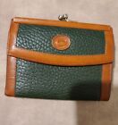 Vintage Dooney & Bourke All Weather Leather Green Brown Wallet